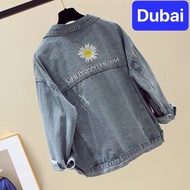 ÁO KHOÁC JEAN NAM NỮ CHẤT BÒ HOA CÚC HO TREND PHONG CÁCH NHẬT BẢN - DUBAI FASHION