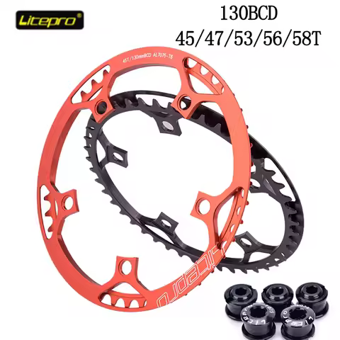 Litepro 130 BCD Chainring 6/7/8/9 Speed Folding Bike Chainring 45T 47T 53T 56T 58T Bmx Chainwheel Fi