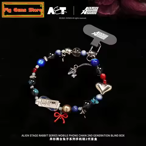 Original Alien Stage Rabbit V2 Series Phone Chain Blind Box Anime Periphery Trendy Keychain Toys Hol