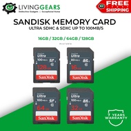 SANDISK MEMORY CARD SDHC & SDXC ULTRA ( 16GB / 32GB / 64GB / 128GB ) UP TO 100MB/S