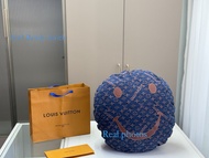 [na9 Ready Stock] Size: 45cm Smiley Face Pillow Denim Fabric+Brown Leather Smiley Face Pillow