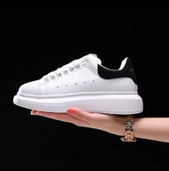 HOT 2022 Alexander Mcqueen men and women sneakers thick-soled increased lace-up white shoes McQueen