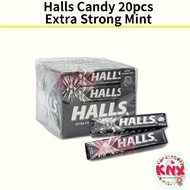 Halls Mint Candy 34g x 20pcs Extra Strong, Mentholytus, Honey Lemon