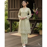 Baju Kurung Kurung Riau Organza Maharani Sage Green