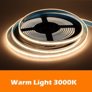 COB แถพไฟLED 480 LEDs ความหนาแน่นสูง IP67 กันน้ำ ยืดหยุ่น COB ไฟ LED DC12V 24V แสงอบอุ่นสีขาว LED เ