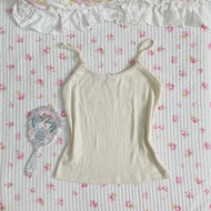 Beige two piece top | Women's beige breathable cotton tank top