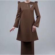RR BASIC Kurung Pahang in Cocoa Brown '25 (Without Shawl) size XL new ready stock by rizman ruzaini