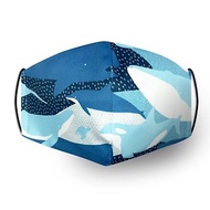 【海洋動物系列】鯨魚迷彩布口罩(藍)