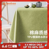 ผ้าปูโต๊ะกันน้ำกันน้ำมันกันร้อนไม่ต้องซักผ้าปูโต๊ะน้ำชาสไตล์ INS แบบสดใสผ้าปูโต๊ะสี่เหลี่ยมผืนผ้าผ้าฝ้ายผสมผ้าลินินเทียม