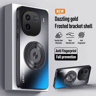 Casing For vivo iQOO 12 iQOO12 iQ0012 Phone Case Luxury 360 Rotating Magnetic Bracket AG Dazzling Fr