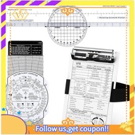 【W】Aviation Pilot Tools Kit E6b Flight Computer Calculator Aviation Aluminum Kneeboard Essential Pil