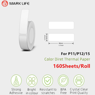 Marklife sticker 12mm*40mm label tape, label printer sticker，thermal sticker paper，160 rolls per pac