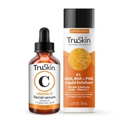 TruSkin Vitamin C Serum & Liquid Exfoliant Duo – Vitamin C Face Serum 1oz & AHA, BHA, PHA Liquid Exf