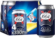 Kronenbourg 1664 Lager Can, 330ml, (Pack of 4)