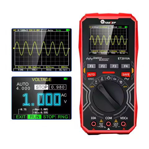 TOOLTOP ET2101A LCD Digital Multimeter 2.5Msps Sampling 1MHz Analog Bandwidth Oscilloscope 4000 Coun