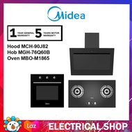 {COMBO} Midea Chimney Hood MCH-90J82 / MCH90J82 + 2 Burner Built-in Gas Hob MGH-76Q60B / MGH76Q60B +