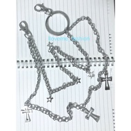 Big cross trouser pin with small star. lapel pin