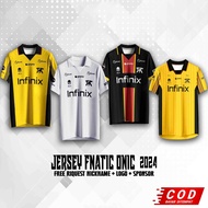 New Premium Onic Fnatic 2024 Jersey (Free Install Name And Back Number)