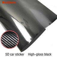 {[MissCherry]} 20*150cm  Black 5D Carbon Fiber Vinyl Film Car Wrap Film 5D Roll Car Sticker