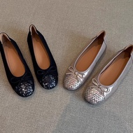 Bow Knot Woven Flat Shoes