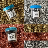 Glass Chips 20gr gram Stone Flakes Glass Crafts Resin Crafts Ornament Crafting Ornament Solid Color 