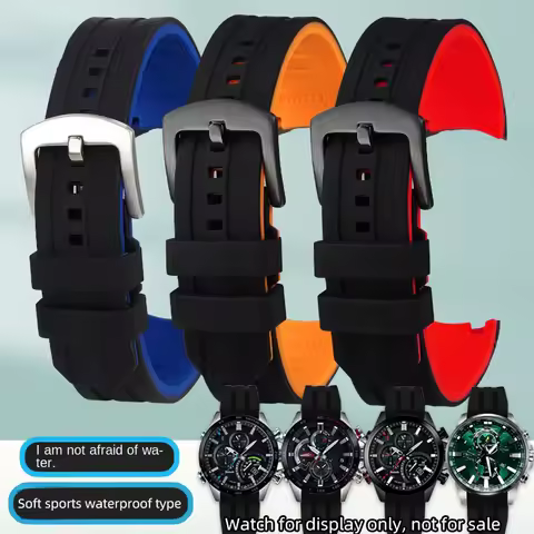 For Casio EFR303 watch band EQB-501 500 ECB-900 EFR-552 EFS-S500 20mm 22mm strap curved silicone bra