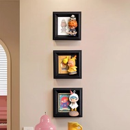 Square Shadow Box Frame for Blind Box Display 10x10cm / 15x15cm Black and Brown Wall Mounted Art Fra