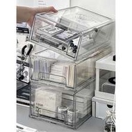 1pc Desktop Storage Box, Transparent Makeup Stationery Jewelry Bathroom Organizer Box, Drawer Style 