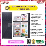 kulkas 2 pintu sharp sj-246xg tempered glass door - jabodetabek