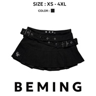 Bemingskirt031(XS-4XL) - Grace Pleats Skirt กระโปรงพลีทรอบตัว ซิปด้านข้าง ผ้าหนามีซับพร้อมเข็มขัด