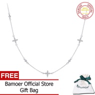 BAMOER 925 Sterling Silver Flower Necklace for Women Real Gold Plated Dainty Small Flower Charm Tren