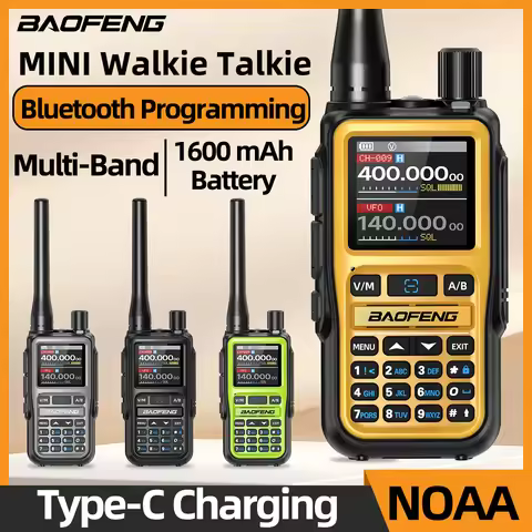 1/2PCS BAOFENG UV-5R Mini Walkie Talkie Wireless Copy Frequency Full Band 999CH AM FM Type-C Long Ra