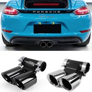 Polished Stainless Steel Exhaust Tip For Porsche 718 Cayman Boxster 987 981 Car Rear Tailpipe Trim M