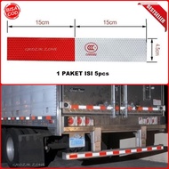 Isi 5pcs Stiker Reflektor Pemantul Cahaya 3m Ukuran 30 X 4.5 cm Untuk Mobil Truk Motor Reflector Ref