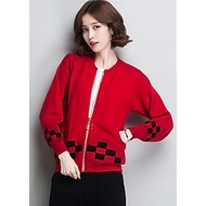 Áo Len Cardigan Nữ Khóa Kéo Tay Bồng Họa Tiết Xinh Thời Trang Korea ALN036 MayHomes Mẫu Mới Đông Xuâ