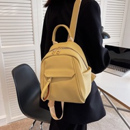 HILE Bag Female New Style Korean Soft Leather Ladies Backpack Fashion Literary Travel Small Backpack