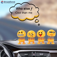 DREAMFOREST Shaking Head Toys Ornaments Dolls Cute Cartoon Funny Emoji Wobble Robot Lovely Car Dashb