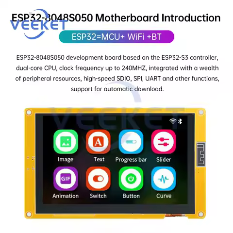 ESP32-S3 WIFI BT Development Board 5-inch/7-inch 800*480 Display Screen Type C interface RGB LCD TFT