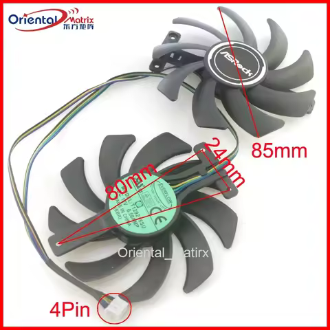 95mm PVA080E12R T12925SU 12V 0.50A 4Wire 4Pin VGA Fan For ASROCK 5500XT RX5600XT Phantom Gaming Grap