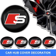 4PCS 56mm/60mm Car Rim Cover Decal Tire Wheel Center Hub Cap Sticker Emblem Decal For Audi sline TT 