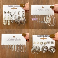 10pcs Bohemian Metal Hoop Earrings Set For Women Butterfly Circle Hoop Earrings Jewelry