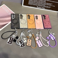 PU Leather Sheep Horse Pattern Magnetic Phone Case for Samsung Galaxy Z Fold7 Z Fold6 Z Fo