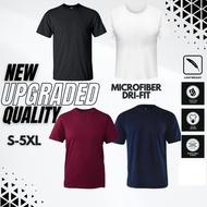 T-Shirt Microfiber Round Neck Plain Jersey T Shirt Baju Lelaki Unisex Adult Mix Color