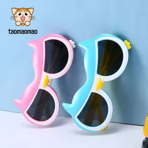 Cartoon Owl Eye New Boy Girl Fashion Square Sunglasses Children Vintage Sunglasses UV Protection Cla