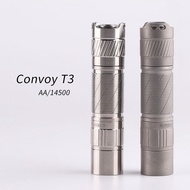 Convoy T3 titanium glossy stonewash  519A SFT-25R flashlight, AA 14500  12 groups flashlight