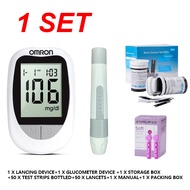 Omron blood glucose meter kit เครื่องวัดระดับน้ำตาลในเลือด Omron มาพร้อมกับเข็มเจาะเลือดและแถบตรวจ 5