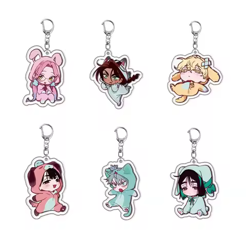 6PCS Alien Stage Acrylic Keychain Luka Mizi Hyuna Ivan Sua Till Anime Game Cartoon Plush Schoolbag B
