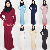 WAFA XXS-10XL SHILIA BAJU KURUNG PLAIN  EXCLUSIVE PEPLUM MODERN PLUS SIZE BESAR BIG SAIZ RAYA MURAH MODEN MUSLIMAH CAPE