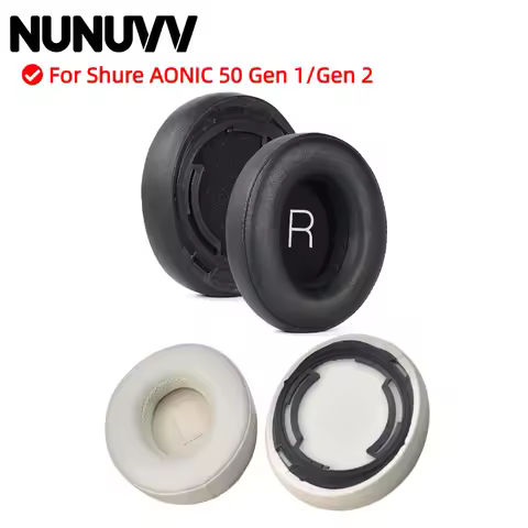 NUNUVV Replacement Ear Pads For Shure AONIC 50 Gen 1/Gen 2 Headphones Memory Foam Ear Cushions High 