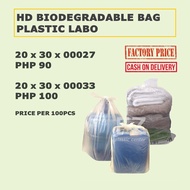 ☎∋△Plastic Labo 20 x 30 HD Biodegradable Bag (100pcs) | For Laundry, Water Refilling Station and Tra